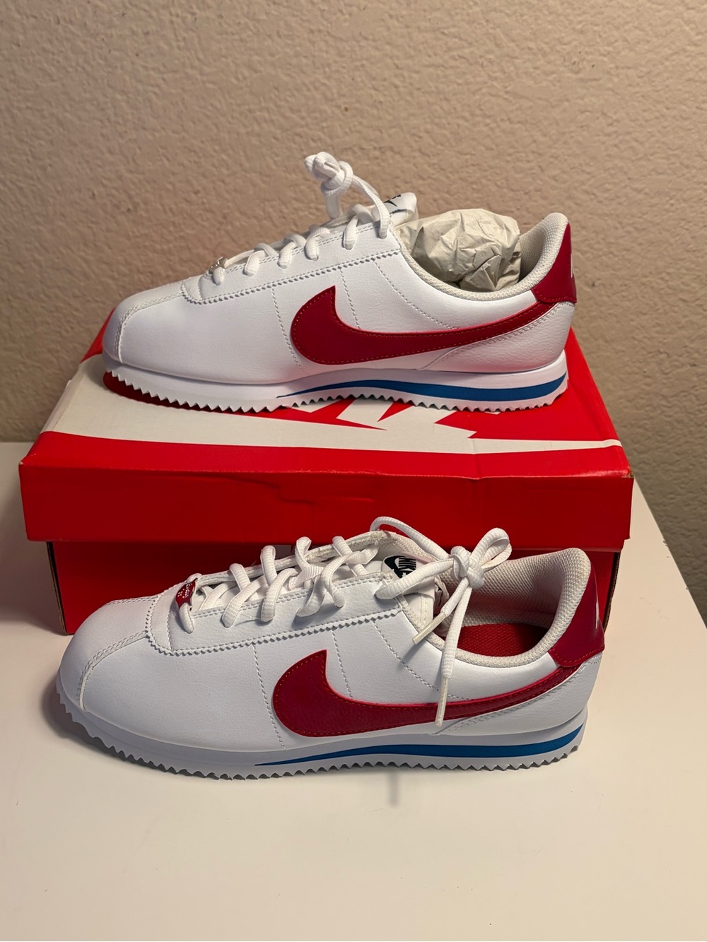 Nike Cortez Basic SL GS White Varsity Red Blue 904764-103 Size 6.5Y/7Y NIB
